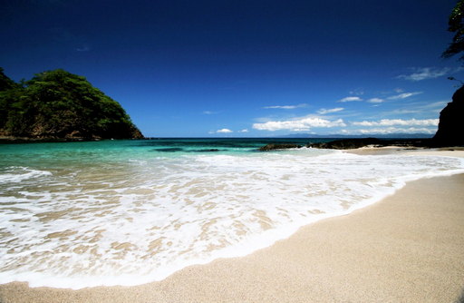Popular tourist beach in Costa Rica